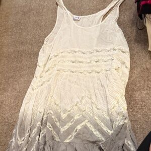 Free People Cream and Gray Dress